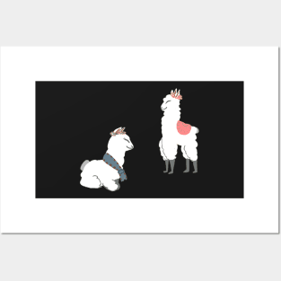 Sweet Happy Cloudlike Llamas Posters and Art